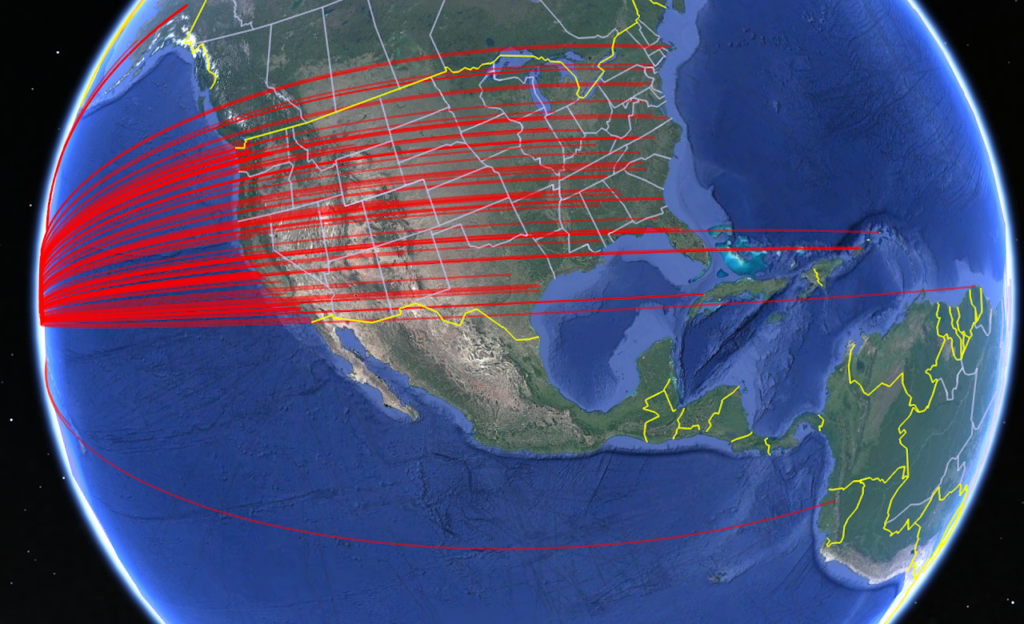 Google Earth plot of QSOs