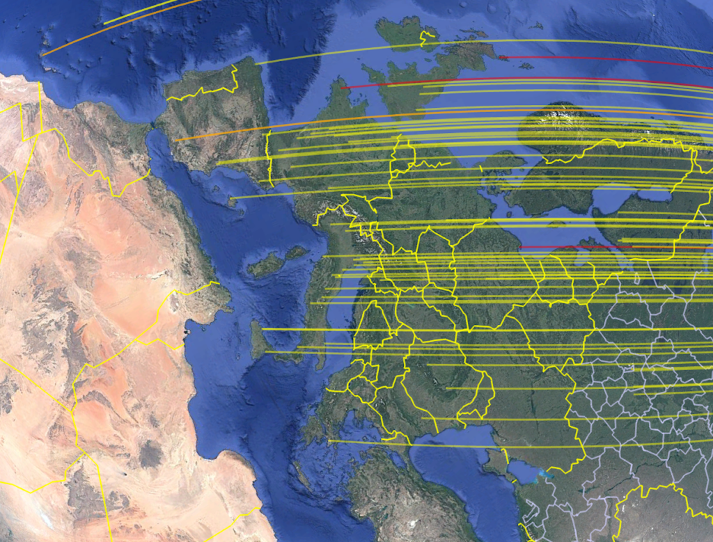 Google Earth plot of QSOs