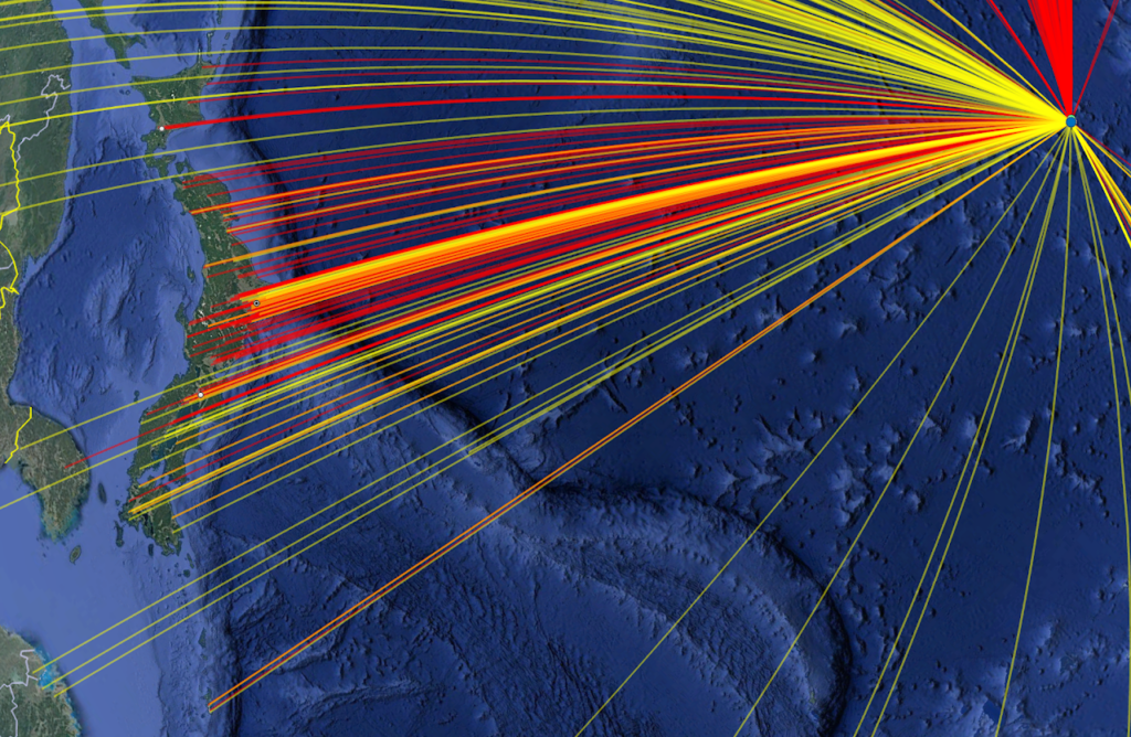 Google Earth plot of QSOs
