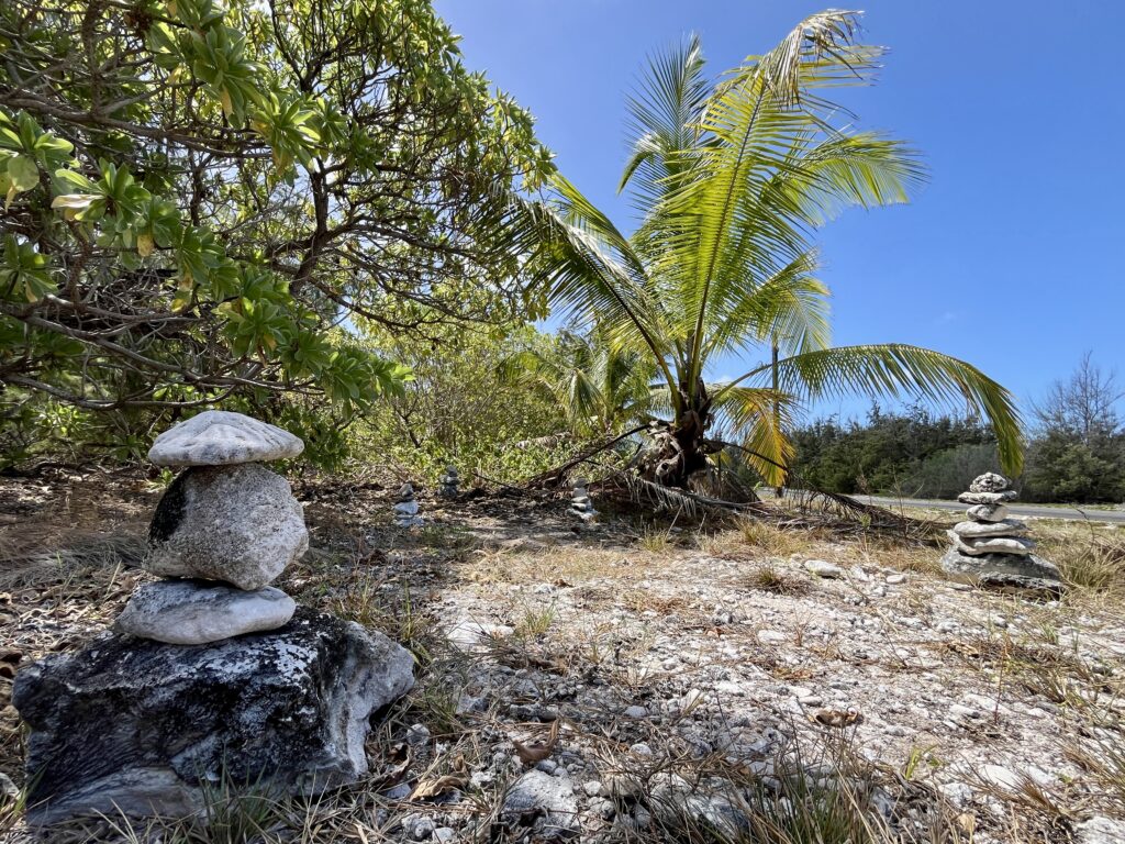 Rock cairns mark the start and finish of the new trail.