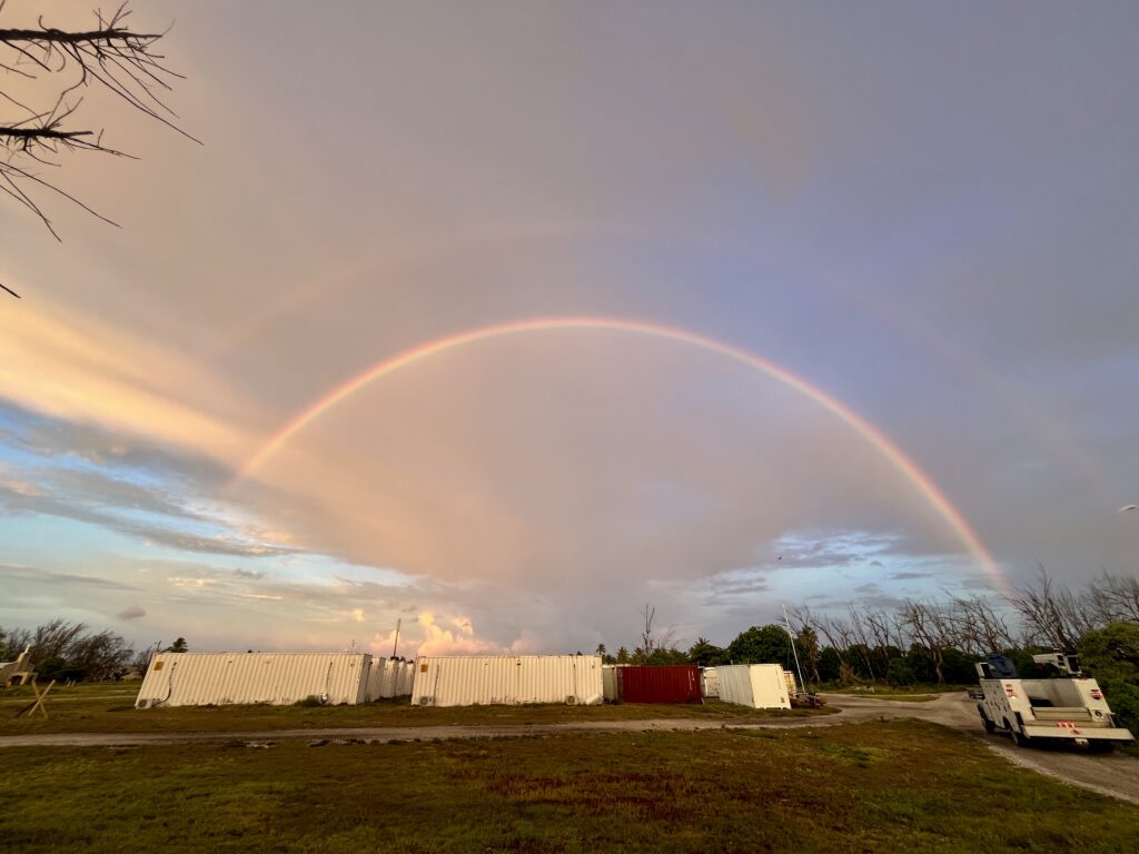 Double rainbow over downtown