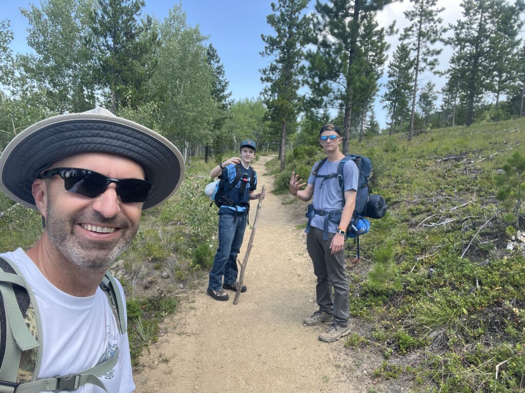 My boys and I starting our hike on Friday.