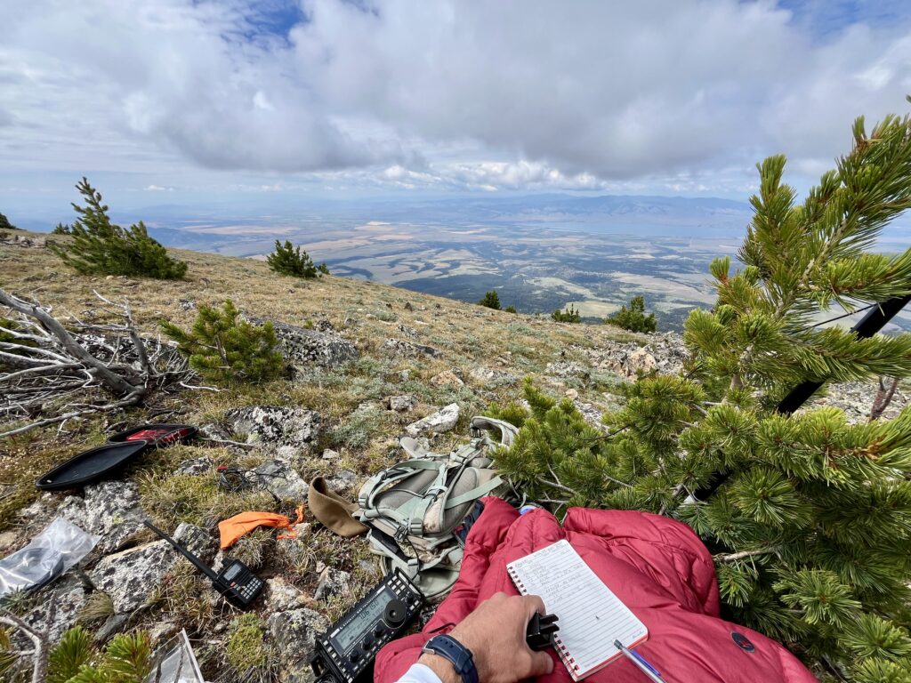 My Mount Baldy ham shack, looking west over Canyon Ferry Lake